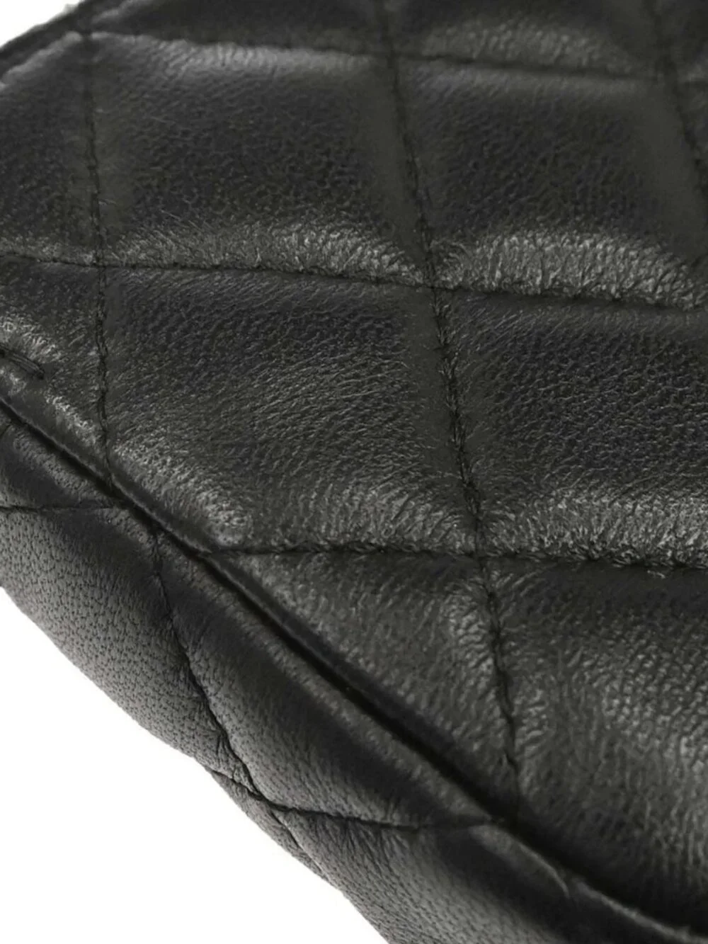 Chanel Black Lambskin Double Zip Chain WOC Shoulder Bag 179424